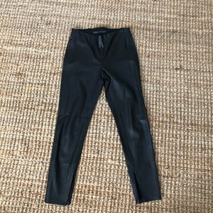 Zara Basic Crop Leather Pants - Size M